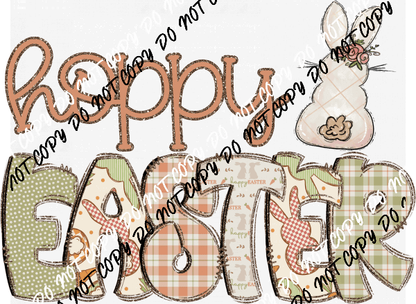 Hoppy Easter Bunny DTF Transfer - We Print U Press DTF Transfers