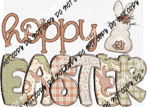 Hoppy Easter Bunny DTF Transfer - We Print U Press DTF Transfers