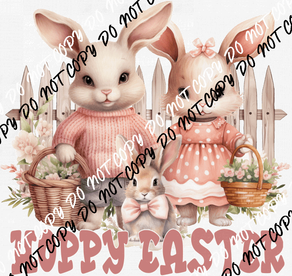 Hoppy Easter Bunny Family DTF Transfer - We Print U Press DTF Transfers