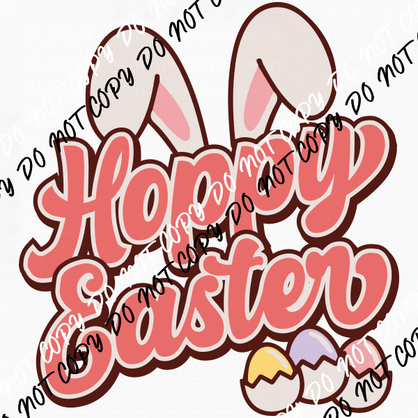 Hoppy Easter DTF Transfer - We Print U Press DTF Transfers