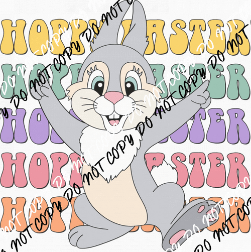 Hoppy Easter Groovy Retro DTF Transfer - We Print U Press DTF Transfers