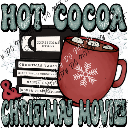 Hot Cocoa & Christmas Movies Red Cup Dtf Transfer Rtp Transfers
