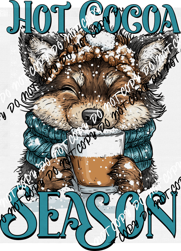Hot Cocoa Season Fox DTF Transfer - We Print U Press DTF Transfers