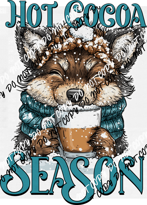 Hot Cocoa Season Fox DTF Transfer - We Print U Press DTF Transfers