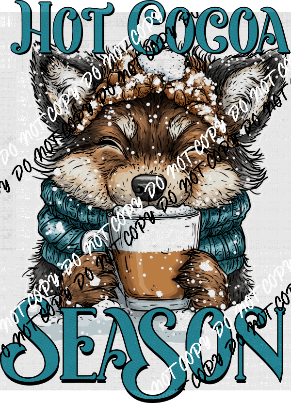 Hot Cocoa Season Fox DTF Transfer - We Print U Press DTF Transfers