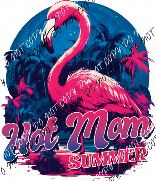 Hot Mom Summer Pink Flamingo Dtf Transfer Rtp Transfers