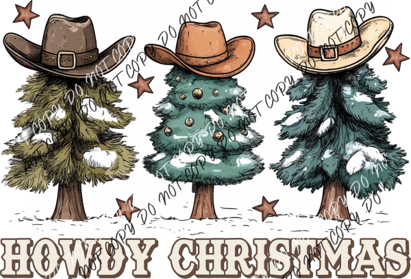 Howdy Christmas Tree Trio DTF Transfer RTP DTF Transfers