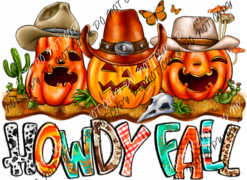 Howdy Fall Pumpkin Trio Dtf Transfer Rtp Transfers