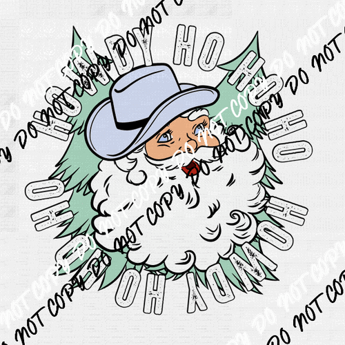Howdy Ho Ho Ho Cowboy Santa DTF Transfer - We Print U Press DTF Transfers