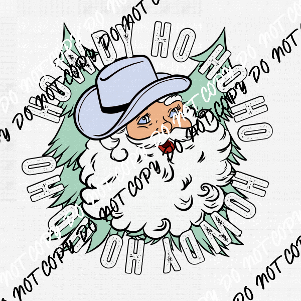 Howdy Ho Ho Ho Cowboy Santa DTF Transfer - We Print U Press DTF Transfers