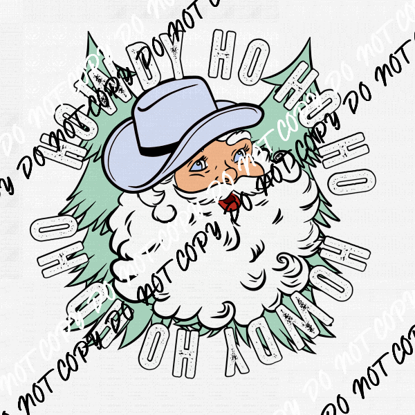 Howdy Ho Ho Ho Cowboy Santa DTF Transfer - We Print U Press DTF Transfers