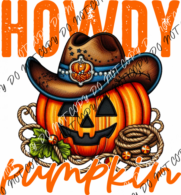 Howdy Pumpkin Western Bright Dtf Transfer Rtp Transfers