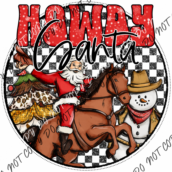 Howdy Santa Western Christmas Dtf Transfer Rtp Transfers