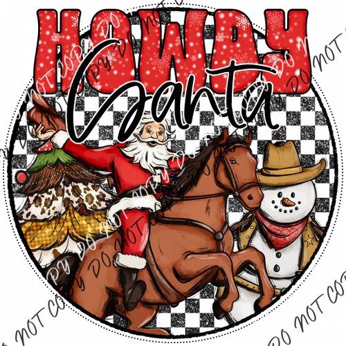 Howdy Santa Western Christmas Dtf Transfer Rtp Transfers