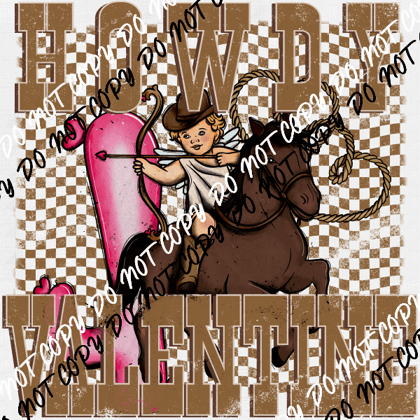 Howdy Valentine Cupid DTF Transfer - We Print U Press DTF Transfers