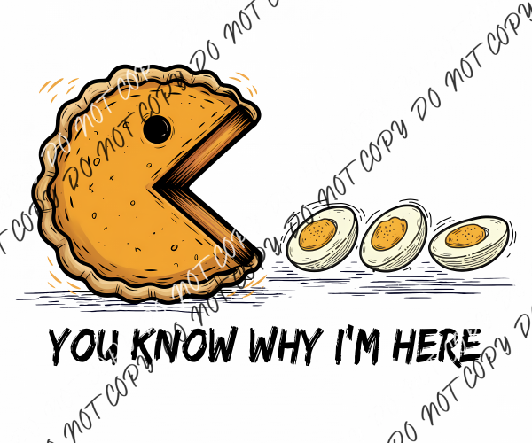 Hungry Pumpkin Pie Eating Deviled Eggs DTF Transfer RTP DTF Transfers