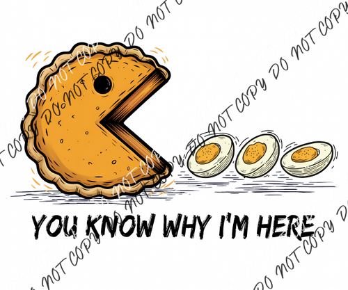 Hungry Pumpkin Pie Eating Deviled Eggs DTF Transfer RTP DTF Transfers