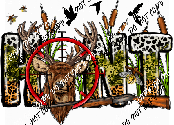 Hunt Bullseye Deer DTF Transfer - We Print U Press DTF Transfers