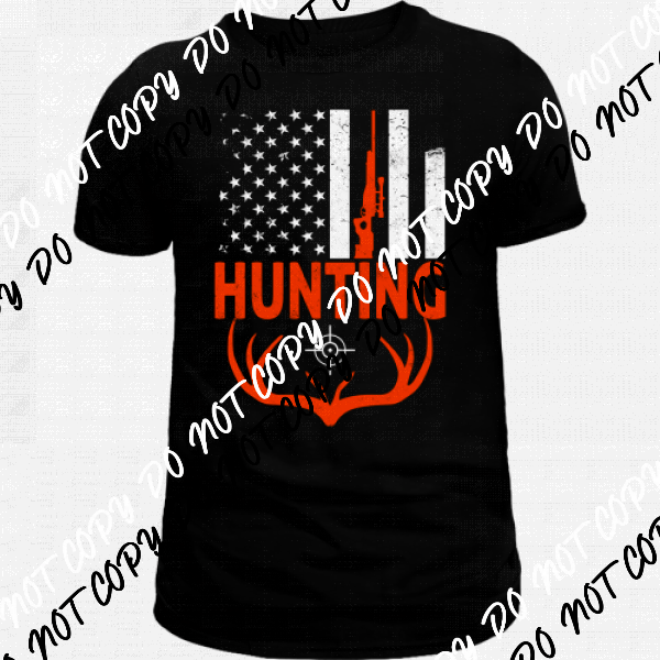 Hunting Flag Black or White DTF Transfer - We Print U Press DTF Transfers