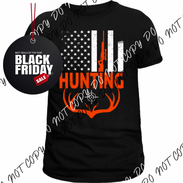 Hunting Flag Black Or White Dtf Transfer Pocket Size 3 / Print