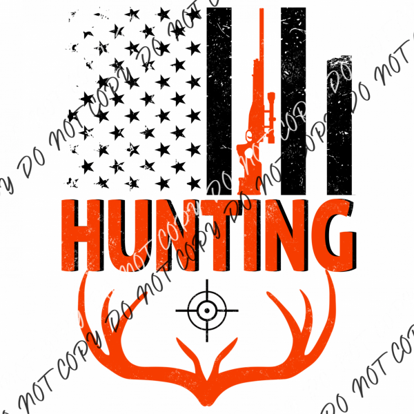 Hunting Flag Black Or White Dtf Transfer Pocket Size 3 / Print