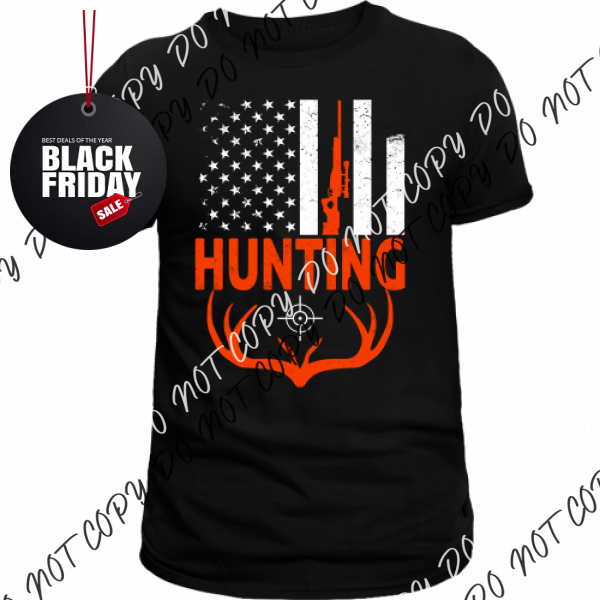 Hunting Flag Black Or White Dtf Transfer Pocket Size 3 / Print