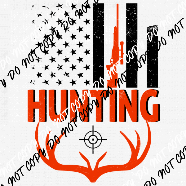 Hunting Flag Black or White DTF Transfer - We Print U Press DTF Transfers