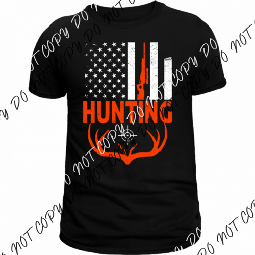 Hunting Flag Black Or White Dtf Transfer Pocket Size 3 / Print