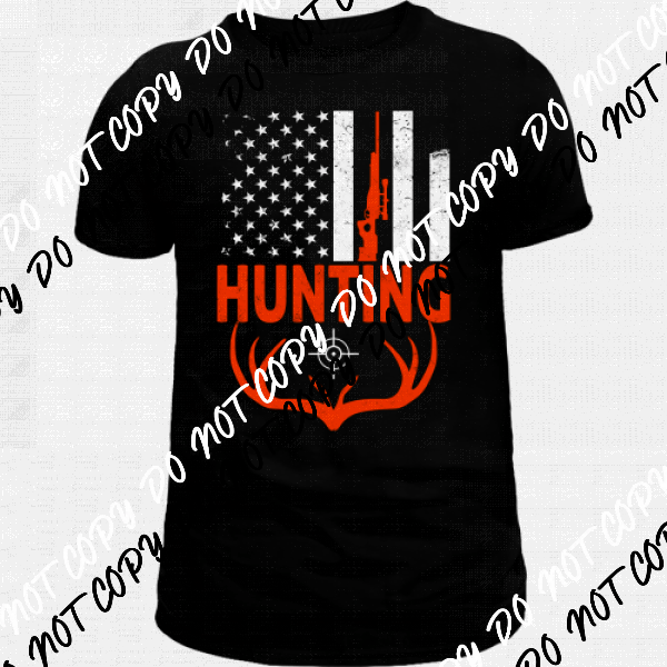 Hunting Flag Black or White DTF Transfer - We Print U Press DTF Transfers