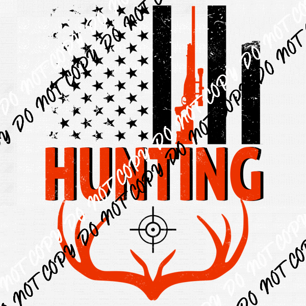 Hunting Flag Black or White DTF Transfer - We Print U Press DTF Transfers