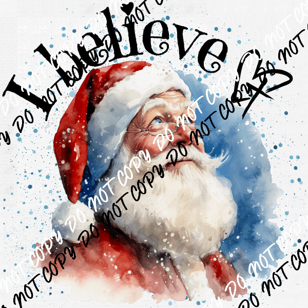 I Believe Santa with Cross DTF Transfer - We Print U Press DTF Transfers