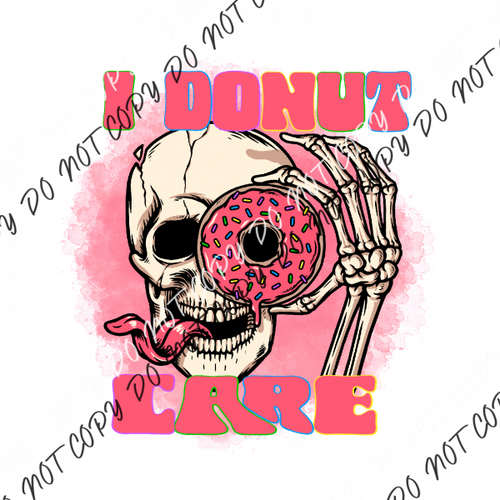 I Donut Care Skeleton Dtf Transfer Transfers