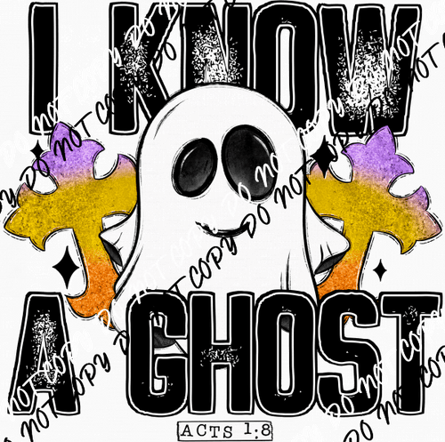 I Know a Ghost (Acts 1:8) DTF Transfer - We Print U Press DTF Transfers