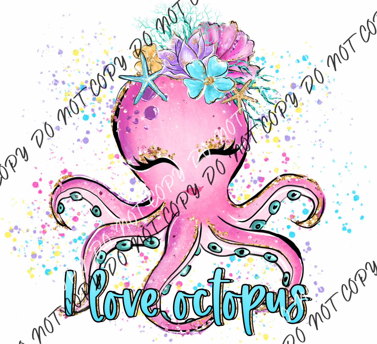 I Love Octopus Dtf Transfer