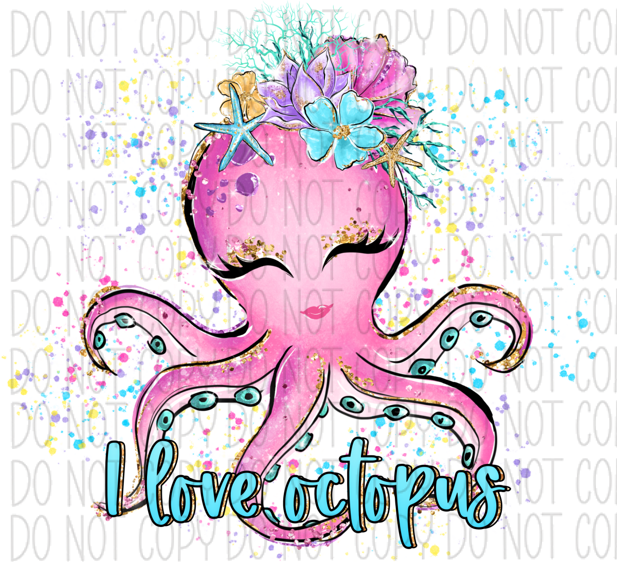 I Love Octopus Dtf Transfer