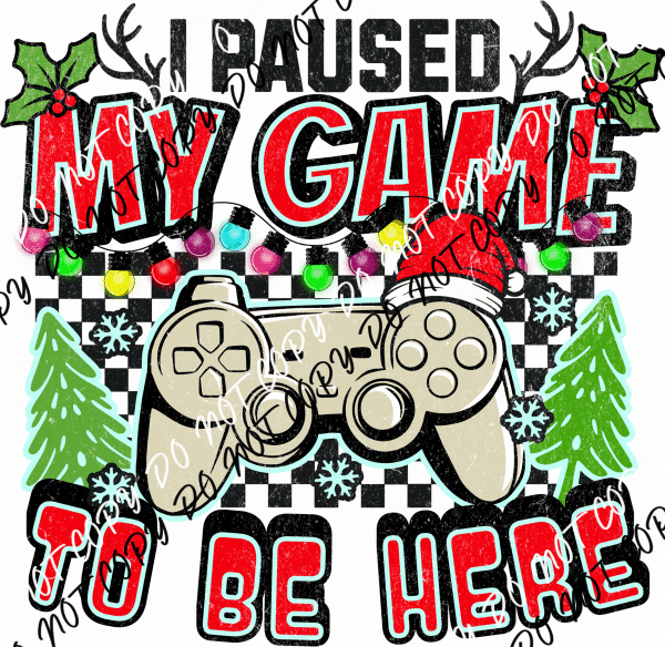 I Paused My Game To Be Here DTF Transfer - We Print U Press DTF Transfers