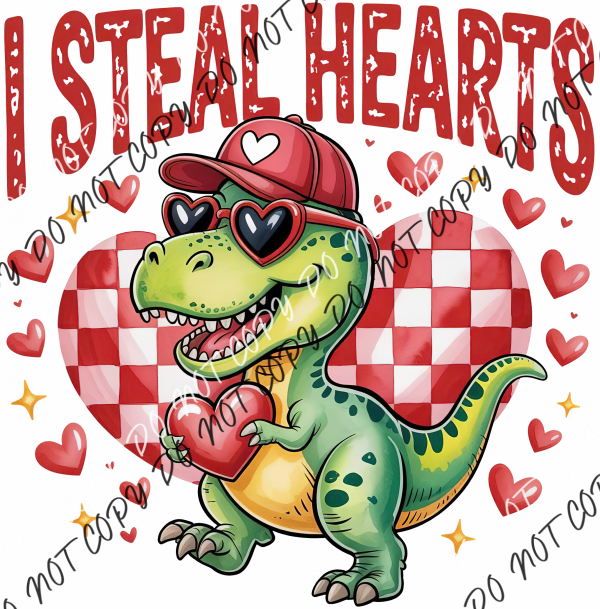 I Steal Hearts Dinosaur DTF Transfer RTP DTF Transfers