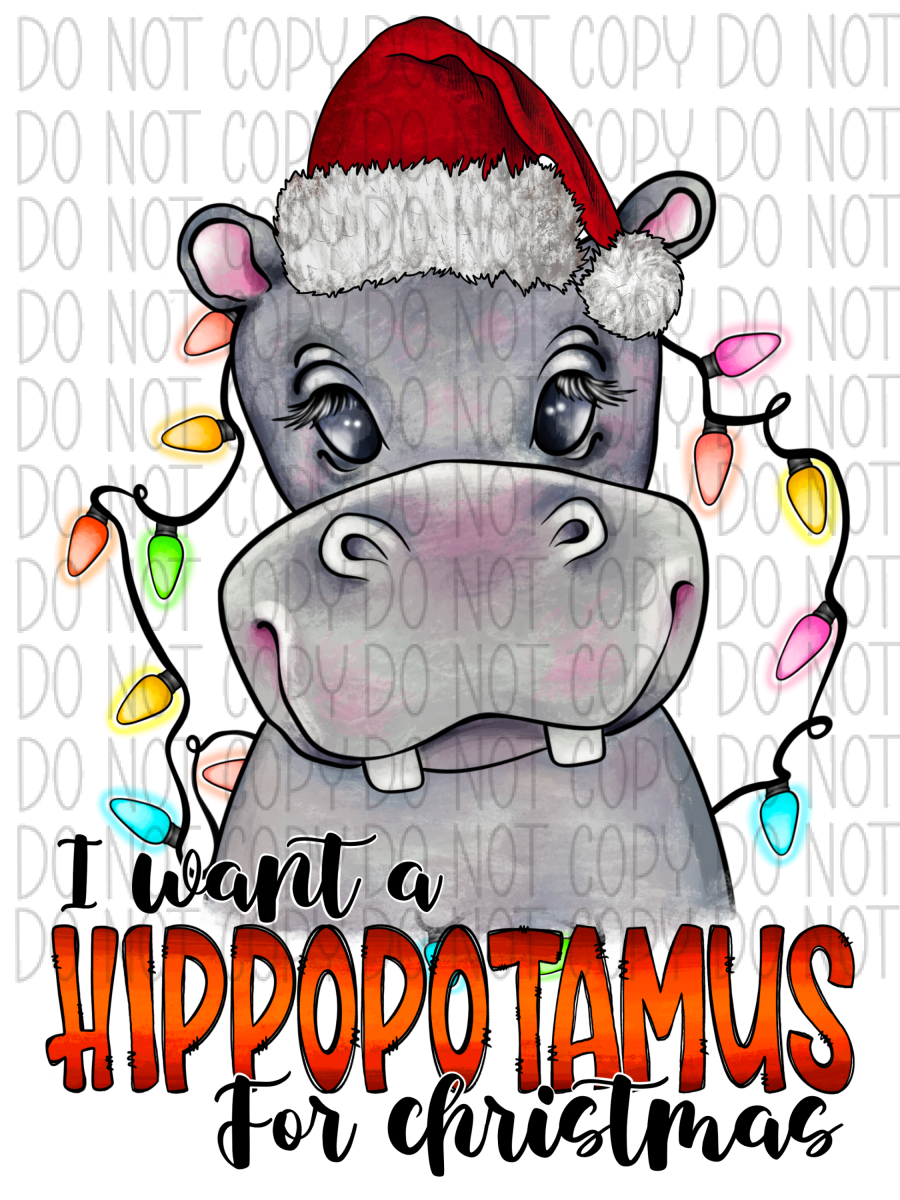 I Want A Hippopotamus For Christmas Dtf Transfer