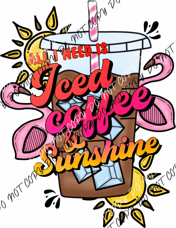 Iced Coffee & Sunshine Dtf Transfer Rtp Transfers