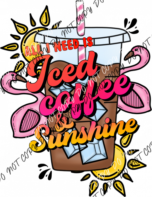 Iced Coffee & Sunshine Dtf Transfer Rtp Transfers