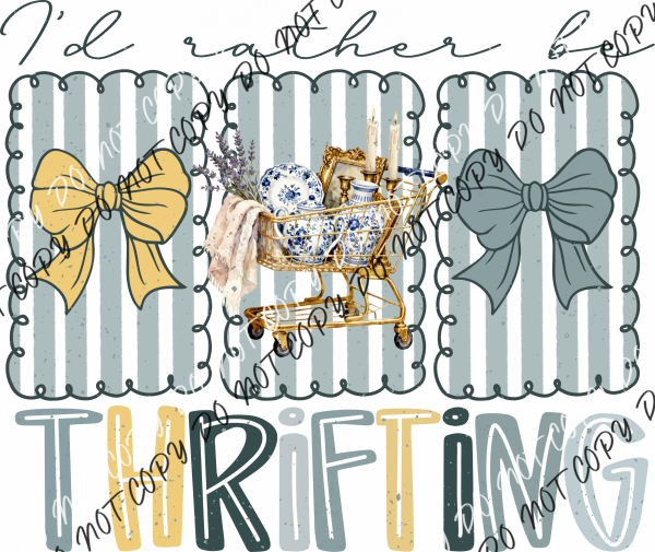 I’d Rather Be Thrifting Doodle Frame DTF Transfer RTP DTF Transfers