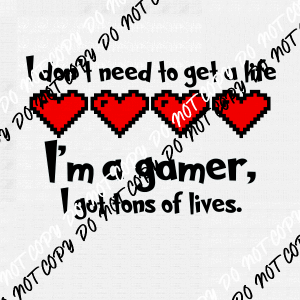 I'm a Gamer Hearts DTF Transfer - We Print U Press DTF Transfers