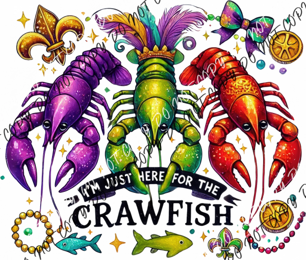 I’m Just Here for the Crawfish Mardi Gras DTF Transfer RTP DTF Transfers