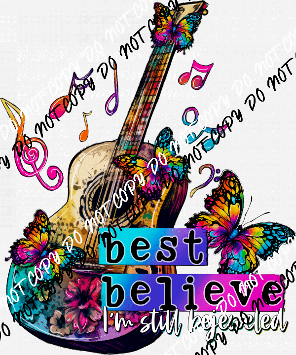 I'm Still Bejeweled Guitar DTF Transfer - We Print U Press DTF Transfers