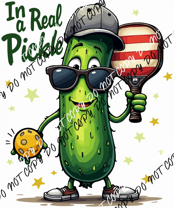 In a Real Pickle Pickleball Cartoon DTF Transfer - We Print U Press DTF Transfers