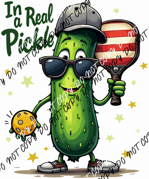 In a Real Pickle Pickleball Cartoon DTF Transfer - We Print U Press DTF Transfers