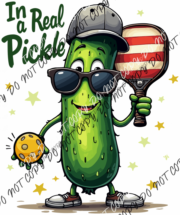 In a Real Pickle Pickleball Cartoon DTF Transfer - We Print U Press DTF Transfers