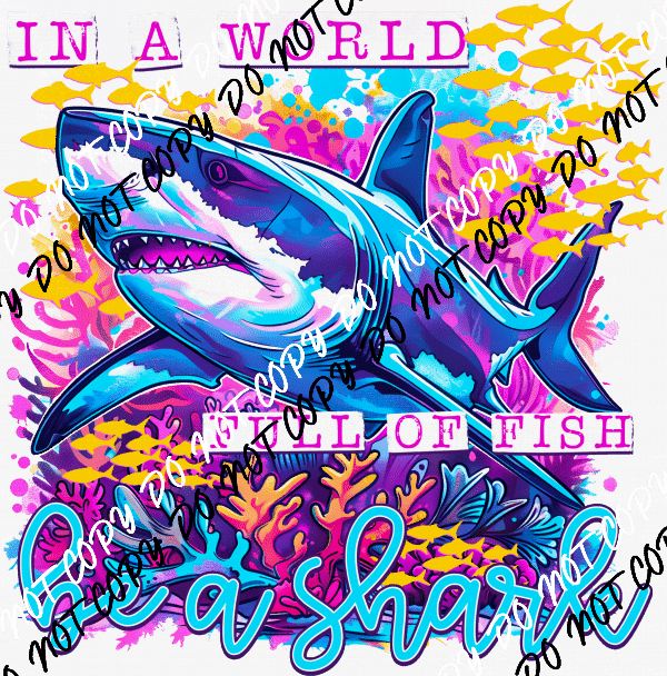 In a World Full of Fish DTF Transfer - We Print U Press DTF Transfers