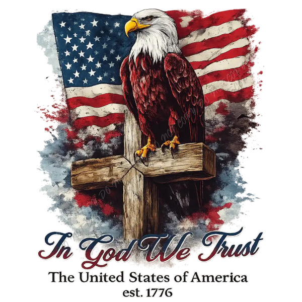 In God We Trust Eagle DTF Transfer - RTP DTF Transfer