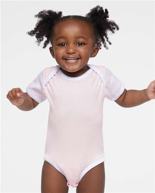 Infant Baby Rib Bodysuit - Ballerina/ White/ Ballerina & White Stripe - We Print U Press DTF Transfers